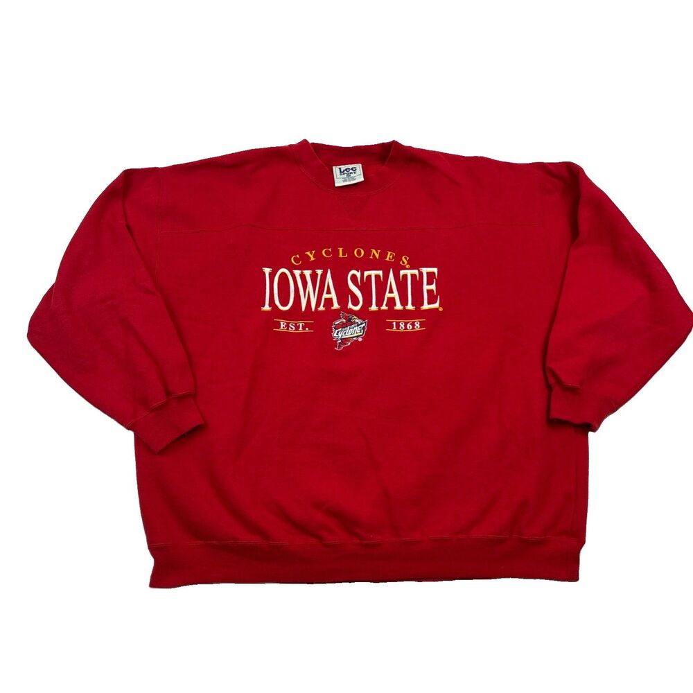 Vintage 90s Lee Sports Iowa State Cyclones Embroidered Sweater Mens Large XXL